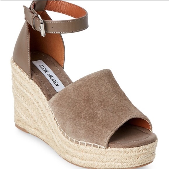 steve madden taupe wedges